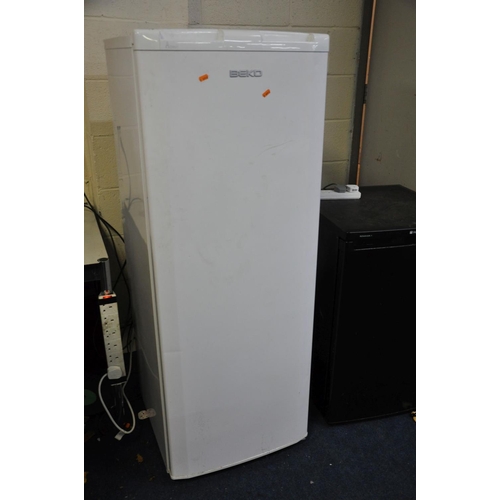 1130 - A BEKO LARDER FRIDGE, height 147cm x width 55cm (PAT pass and working @ 5 degrees)