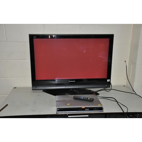 1144 - A PANASONIC VIERRA TH-37PX70P 37''TV with remote and a Panasonic DVD player (both PAT pass and worki... 