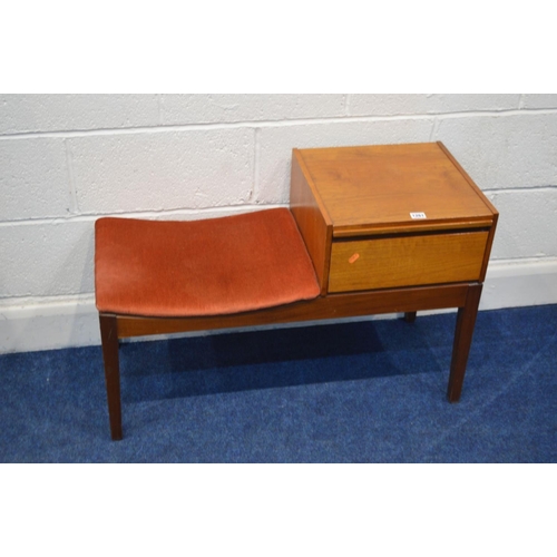 1261 - A CHIPPY HEATH TEAK TELEPHONE TABLE/SEAT