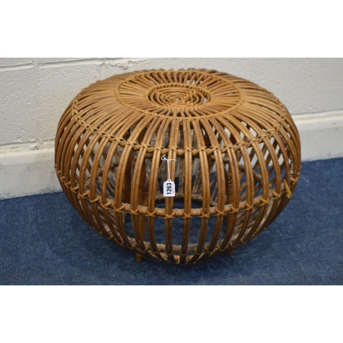 1263 - FRANCO ALBINI, a wicker lobster pot stool, diameter 62cm x height 40cm (sd)