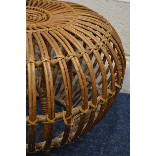 1263 - FRANCO ALBINI, a wicker lobster pot stool, diameter 62cm x height 40cm (sd)