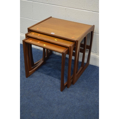 1284 - A G PLAN QUADRILLE NEST OF THREE TABLES, largest table width 53cm x depth 43cm x height 49cm