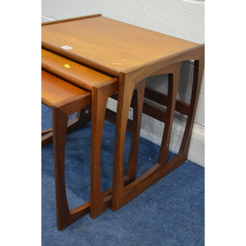 1284 - A G PLAN QUADRILLE NEST OF THREE TABLES, largest table width 53cm x depth 43cm x height 49cm