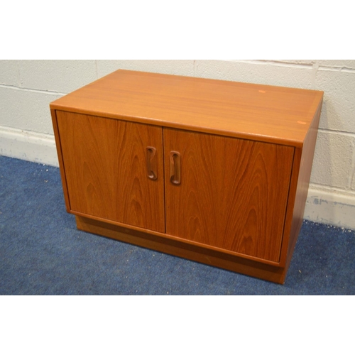 1306 - A G PLAN TEAK TWO DOOR CABINET, width 81cm x depth 46cm x height 54cm