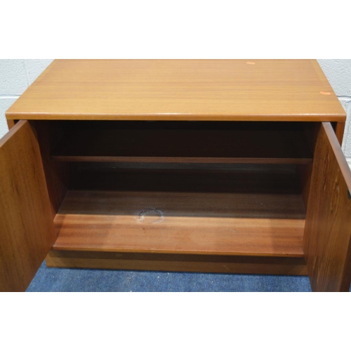 1306 - A G PLAN TEAK TWO DOOR CABINET, width 81cm x depth 46cm x height 54cm