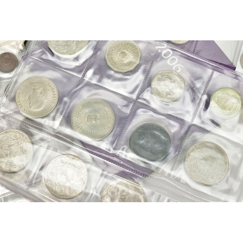 147 - A SHOEBOX OF WORLD COINS to include Royal Mint carded coins, five and two pound coins, eighty nine y... 