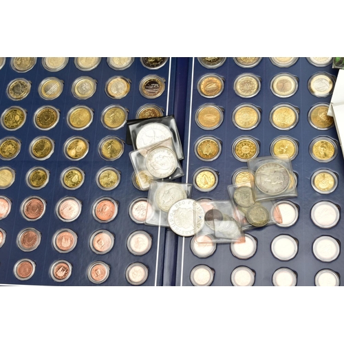 150 - SIX WOODEN CASES HOUSING TWELVE COMMEMORATIVE SETS OF EURO COINS each with different dates to includ... 