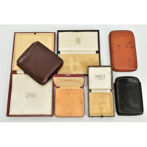 204 - FOUR SMALL JEWELLERY BOXES AND THREE CIGAR CASES