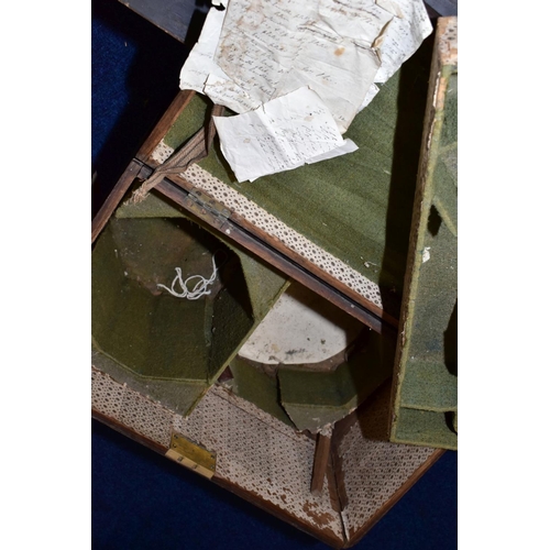 208 - A 19TH CENTURY OAK SILVER CHEST, with green cloth and paper lined fitted interior, hinged lid with b... 