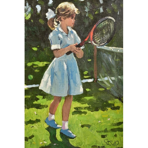 302 - SHERREE VALENTINE DAINES (BRITISH 1959) 'Playful Times I', a limited edition print of a young girl p... 