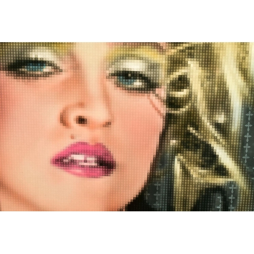 321 - NICK HOLDSWORTH (BRITISH CONTEMPORARY) 'MADONNA', a pixelated portrait of the popstar, signed bottom... 