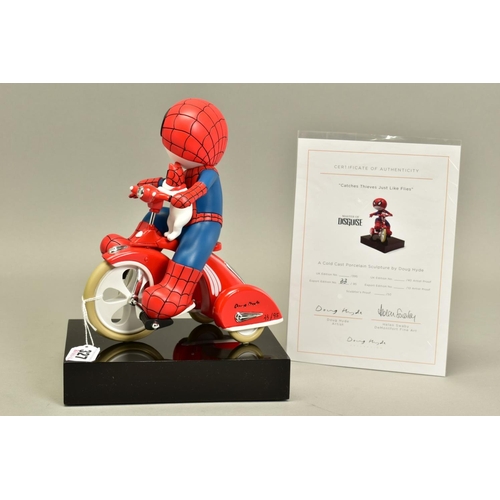 327 - DOUG HYDE (BRITISH 1972), 'Catches Thieves Just Like Flies', an export edition sculpture of a boy ri... 