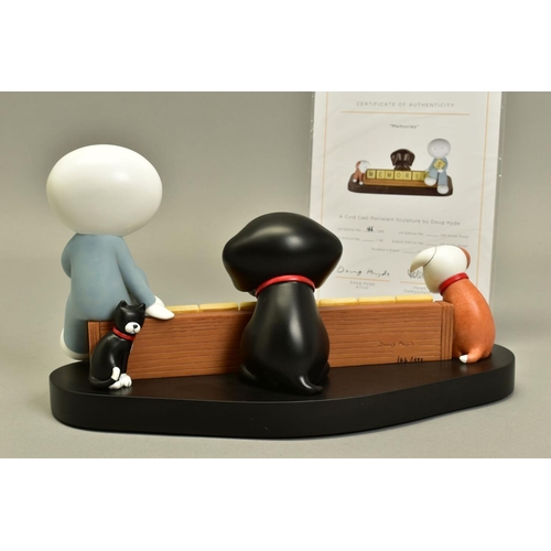 329 - DOUG HYDE (BRITISH 1972), 'Memories' a limited edition sculpture of a boy and his pets 166/395, impr... 