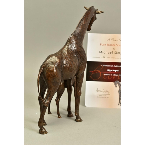 330 - MICHAEL SIMPSON (British Contemporary) 'High Hopes', a limited edition bronze sculpture of a Giraffe... 