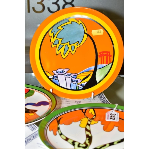 342 - THREE BRADFORD EXCHANGE WEDGWOOD COLLECTORS PLATES, pattern titles  'Honolulu', 'Orange House' and '... 