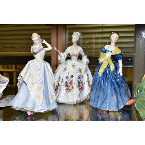 347 - FIVE ROYAL DOULTON LADY FIGURES AND TWO OTHERS, comprising 'Grace' HN2318, 'Laura' HN2960, 'Adrienne... 