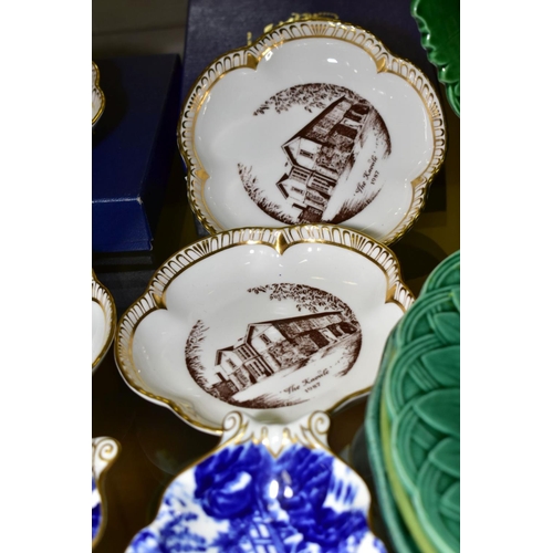 358 - SIX ROYAL CROWN DERBY PIN DISHES, comprising a pair of 'Mikado' pattern oval dishes, length 13.5cm, ... 