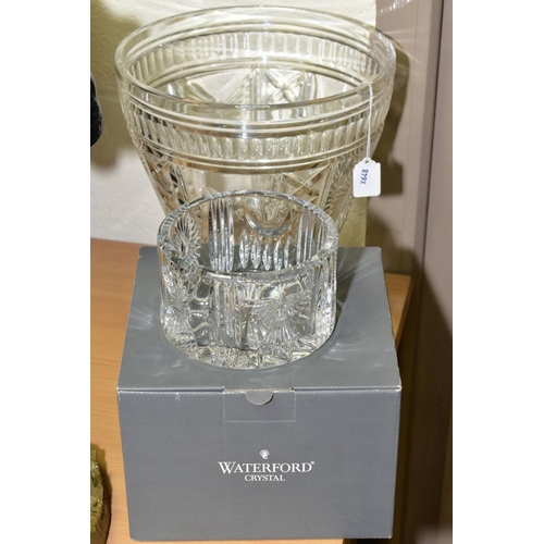 380 - A WATERFORD CRYSTAL MILLENNIUM CHAMPAGNE BUCKET, stamped to base, height 27cm x diameter 24.5cm, tog... 