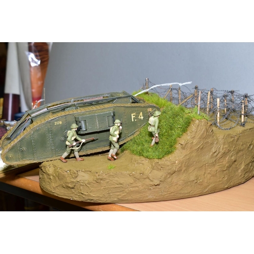 385 - TWO WORLD WAR I BATTLE SCENE DIORAMAS, 1/76 scale model 'Behind the Lines' modelled as a First Aid P... 