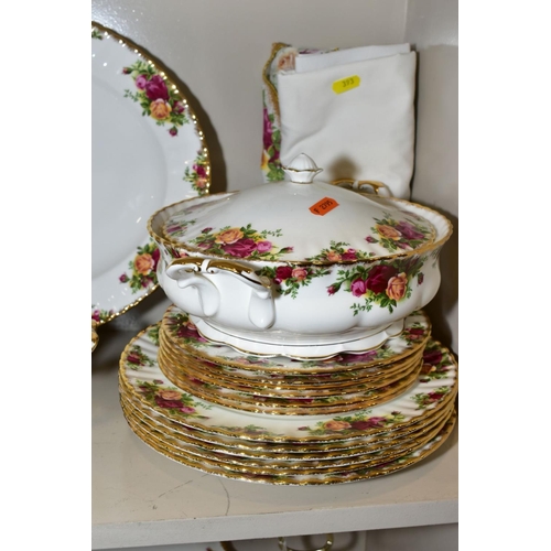 393 - A ROYAL ALBERT OLD COUNTRY ROSES DINNER SERVICE, comprising an oval 41.5cm meat plate, two twin hand... 