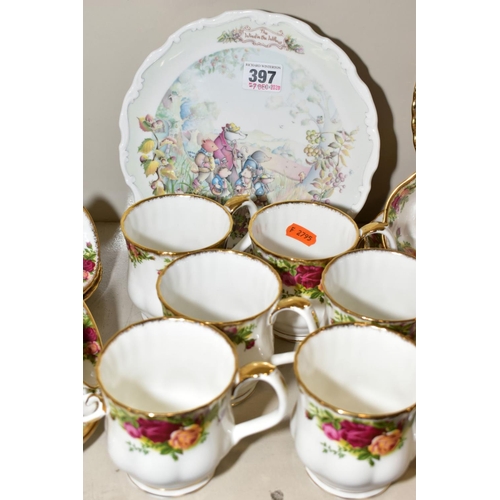 397 - ROYAL ALBERT OLD COUNTRY ROSES COFFEE SET, etc, including coffee pot, sugar bowl, six coffee cups, s... 