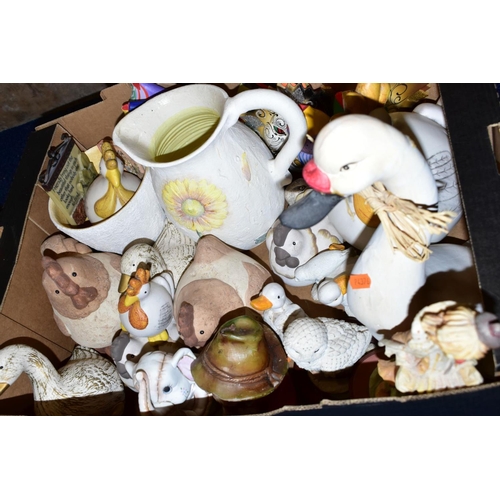 413 - FOUR BOXES OF CERAMICS, SEA SHELLS AND LOOSE, including twelve collectors plates printed with Second... 