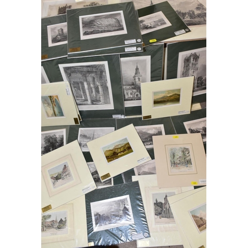 425 - APPROXIMATELY 60 TOPOGRAPHICAL PRINTS, to include landscapes, churches, villages and landmarks, etc,... 