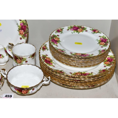 459 - ROYAL ALBERT 'OLD COUNTRY ROSES' PATTERN DINNER WARES, etc, comprising nine dessert plates (one seco... 