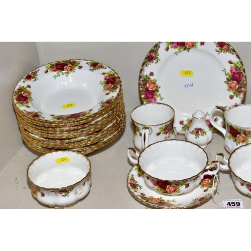 459 - ROYAL ALBERT 'OLD COUNTRY ROSES' PATTERN DINNER WARES, etc, comprising nine dessert plates (one seco... 