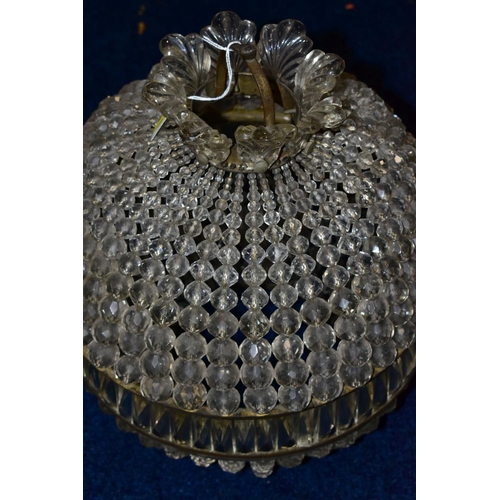 463 - A SECOND HALF 20TH CENTURY VENETIAN STYLE CEILING LIGHT FITTING, the gilt scrolled arms mounted with... 