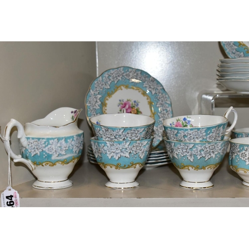 464 - A ROYAL ALBERT 'ENCHANTMENT' PATTERN TEA SET, comprising a milk jug, two bread and butter plates, tw... 