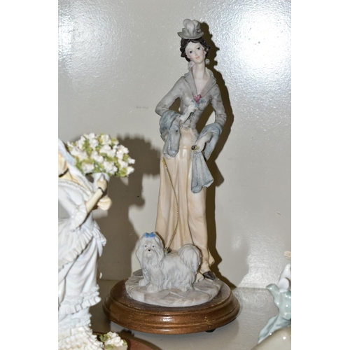 466 - TWO LLADRO FIGURES OF GIRLS AND OTHER LADY FIGURES, the Lladro comprising No 5223 'Spring is Here' (... 