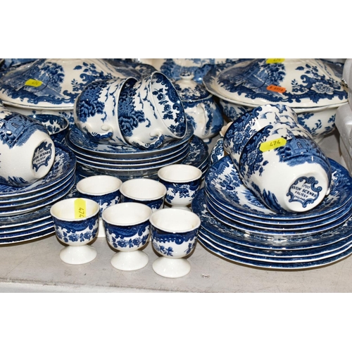 474 - A PALISSY '1790 AVON SCENES' BLUE AND WHITE DINNER SERVICE, including four tureens and covers, teapo... 