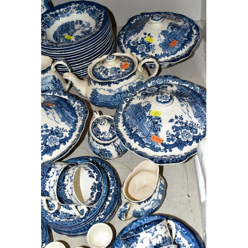 474 - A PALISSY '1790 AVON SCENES' BLUE AND WHITE DINNER SERVICE, including four tureens and covers, teapo... 