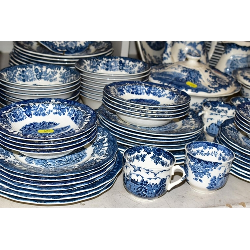 474 - A PALISSY '1790 AVON SCENES' BLUE AND WHITE DINNER SERVICE, including four tureens and covers, teapo... 