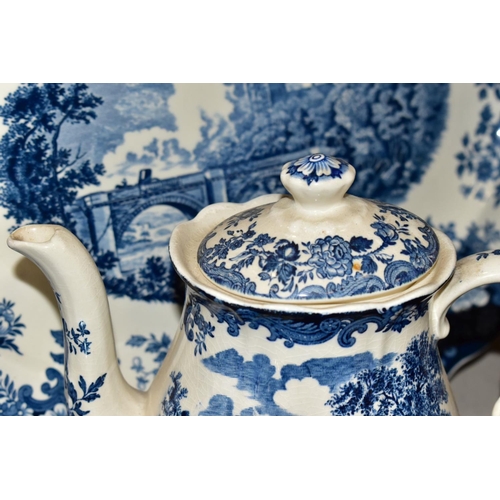 474 - A PALISSY '1790 AVON SCENES' BLUE AND WHITE DINNER SERVICE, including four tureens and covers, teapo... 