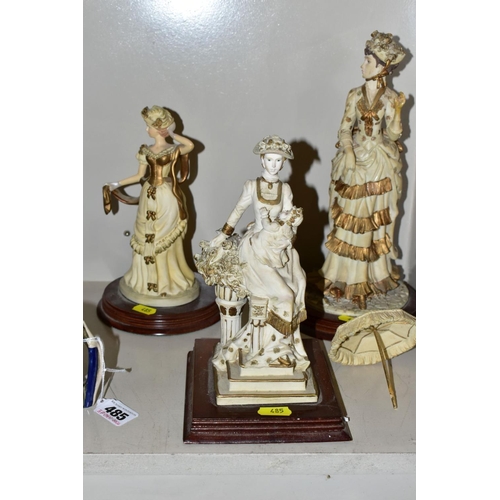 485 - THREE BOXES AND LOOSE CERAMICS ETC, to include Regency Fine Arts sculptures on wooden plinths, Royal... 