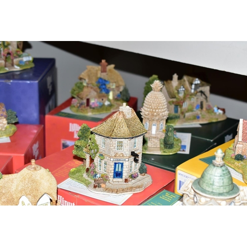 493 - THIRTY EIGHT BOXED LILLIPUT LANE SCULPTURES, from British collection, all with deeds except where me... 