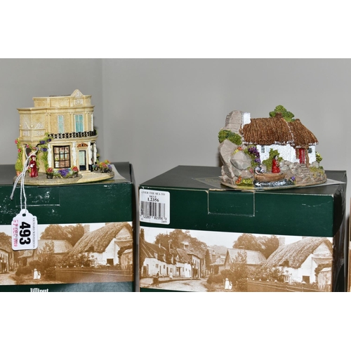 493 - THIRTY EIGHT BOXED LILLIPUT LANE SCULPTURES, from British collection, all with deeds except where me... 