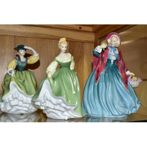 501 - FIVE ROYAL DOULTON FIGURES, 'Suzette'  HN2026, 'Lady Charmian' HN1948, 'Fair Lady' HN2193, 'Buttercu... 