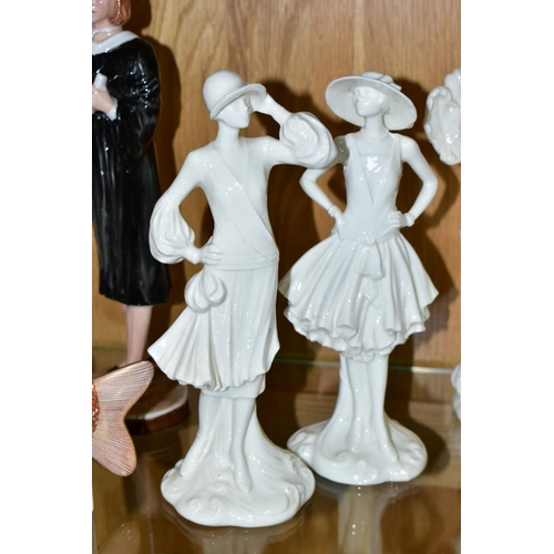 504 - A SET OF SEVEN ROYAL WORCESTER FIGURINES FROM 1920'S COLLECTION, comprising 'Irene-1920', 'Bea - 192... 