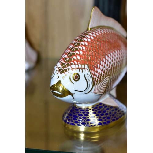 506 - A ROYAL CROWN DERBY PAPERWEIGHT, 'Golden Carp' with gold stopper