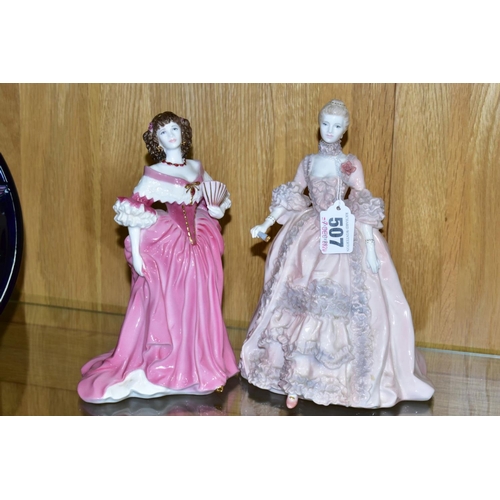 507 - TWO LIMITED EDITION COALPORT FEMMES FATALES FIGURINES, 'Madame de Pompadour' No3024/12500 and 'Lady ... 