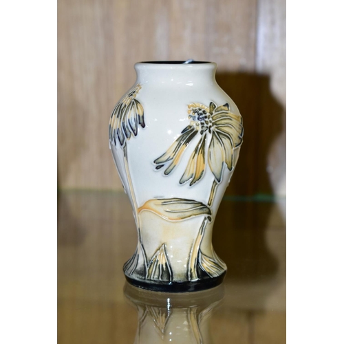 510 - A SMALL MODERN MOORCROFT POTTERY VASE, 'Cornflower' pattern, dated 2001, impressed backstamp, approx... 