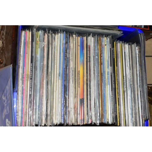 529 - A TRAY CONTAINING OVER 100 LP'S, including The Hollies, Status Quo, Lindsey Buckingham, The Shadows,... 