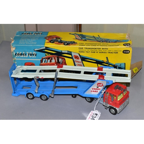 534 - A BOXED CORGI MAJOR TOYS FORD H SERIES ARTICULATED CAR TRANSPORTER, NO 1138, very lightly playworn, ... 