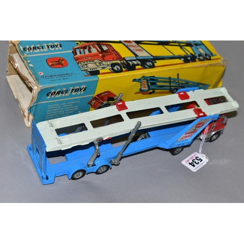 534 - A BOXED CORGI MAJOR TOYS FORD H SERIES ARTICULATED CAR TRANSPORTER, NO 1138, very lightly playworn, ... 