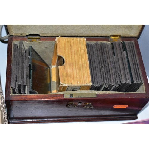 550 - A QUANTITY OF MAGIC LANTERN SLIDES, majority are mining and colliery views and one with original dam... 