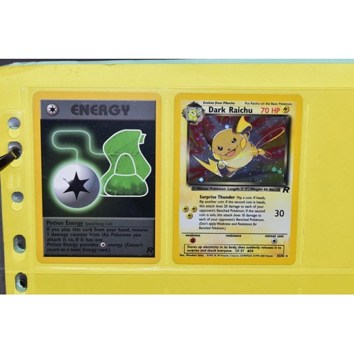 569 - A COMPLETE SET OF POKEMON TEAM ROCKET CARDS, including the 'Secret' Dark Raichu card (83/82), with a... 