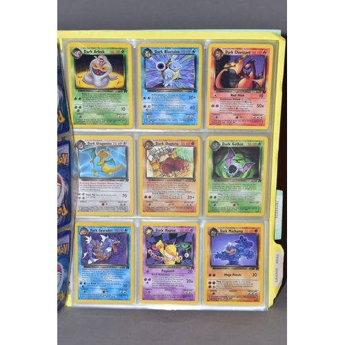 569 - A COMPLETE SET OF POKEMON TEAM ROCKET CARDS, including the 'Secret' Dark Raichu card (83/82), with a... 